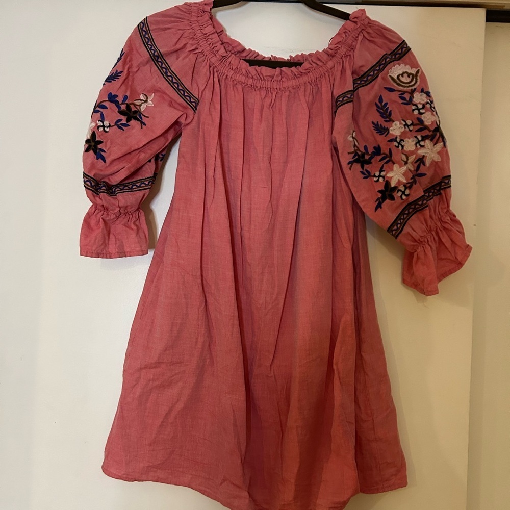 Paper Crane Pink Floral Embroidered Dress